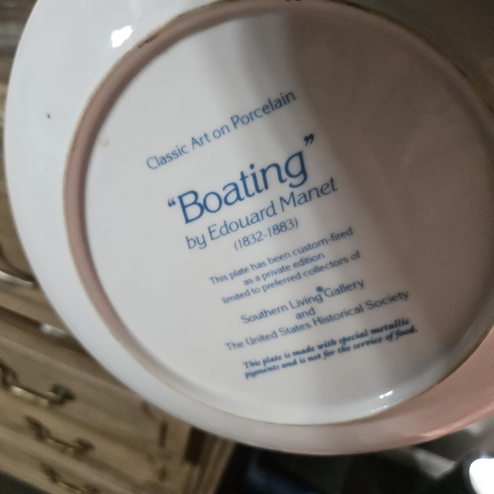 Edouard Manet 'Boating' Porcelain Plate